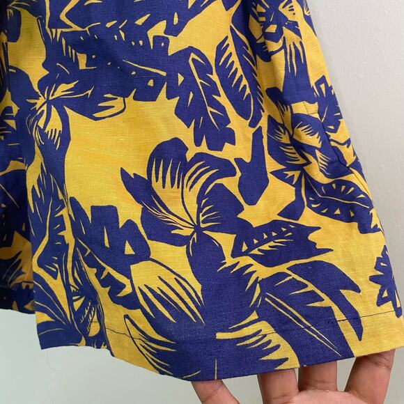 NWT See by Chloe Palm Leaf Print Romper Size 8 Linen Blend Tropical Beach Resort - Picture 7 of 12